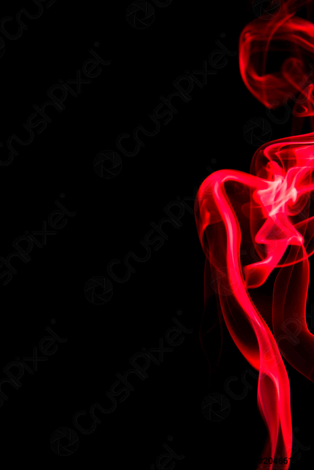 Red Smoke Effect 桌布 壁紙 — 鮮豔的紅色煙霧在純黑背景上優雅地盤旋，營造出抽象而強烈的視覺效果。
