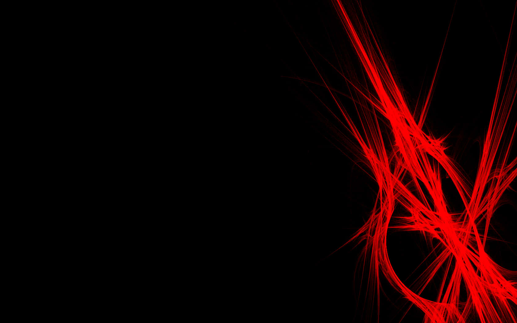 Black And Red 桌布 壁紙 — 鮮豔的紅色碎形線條在純黑色背景上動態爆發，創造出抽象的數位爆炸效果。