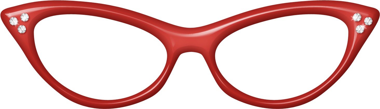 Eyeglasses 桌布 壁紙 — 鮮豔的紅色貓眼眼鏡，飾有閃亮水晶，背景為柔和青綠色。