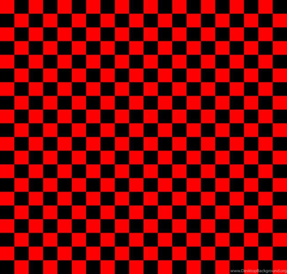 Red Checkered 桌布 壁紙 — 鮮豔的紅黑棋盤格圖案以大膽的幾何對比填滿整個畫面。