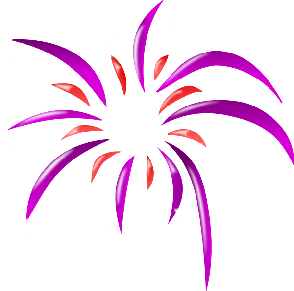 Diwali Fireworks 桌布 壁紙 — 鮮豔的紫色和紅色風格化煙火在漆黑的背景下爆裂，帶有白色火花。