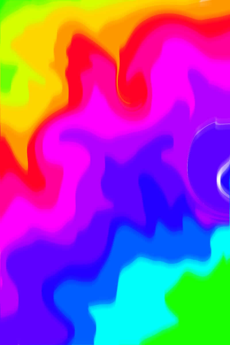 Aesthetic Lgbt Rainbow 桌布 壁紙 — 鮮豔的霓虹色彩以流暢迷幻的波浪形態流遍整個畫面。