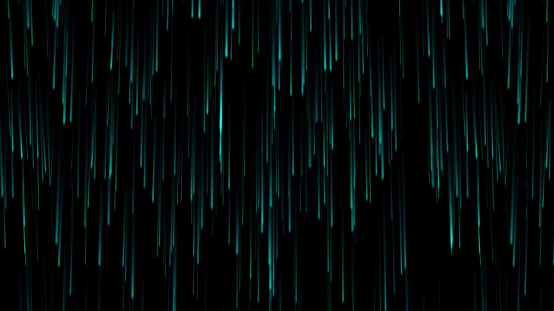 優質 桌布 壁紙 — 鮮豔的青綠色數位雨紋垂直傾瀉在純黑色背景上，呈現未來主義的賽博龐克風格。