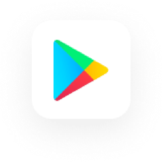 Redes Sociales 桌布 壁紙 — 鮮豔色彩的 Google Play Store 標誌居中於帶有黑色斑點邊框的白色圓角正方形上。