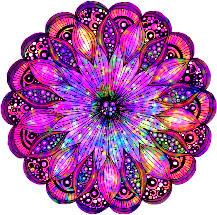 鮮豔迷幻曼陀羅藝術 壁紙