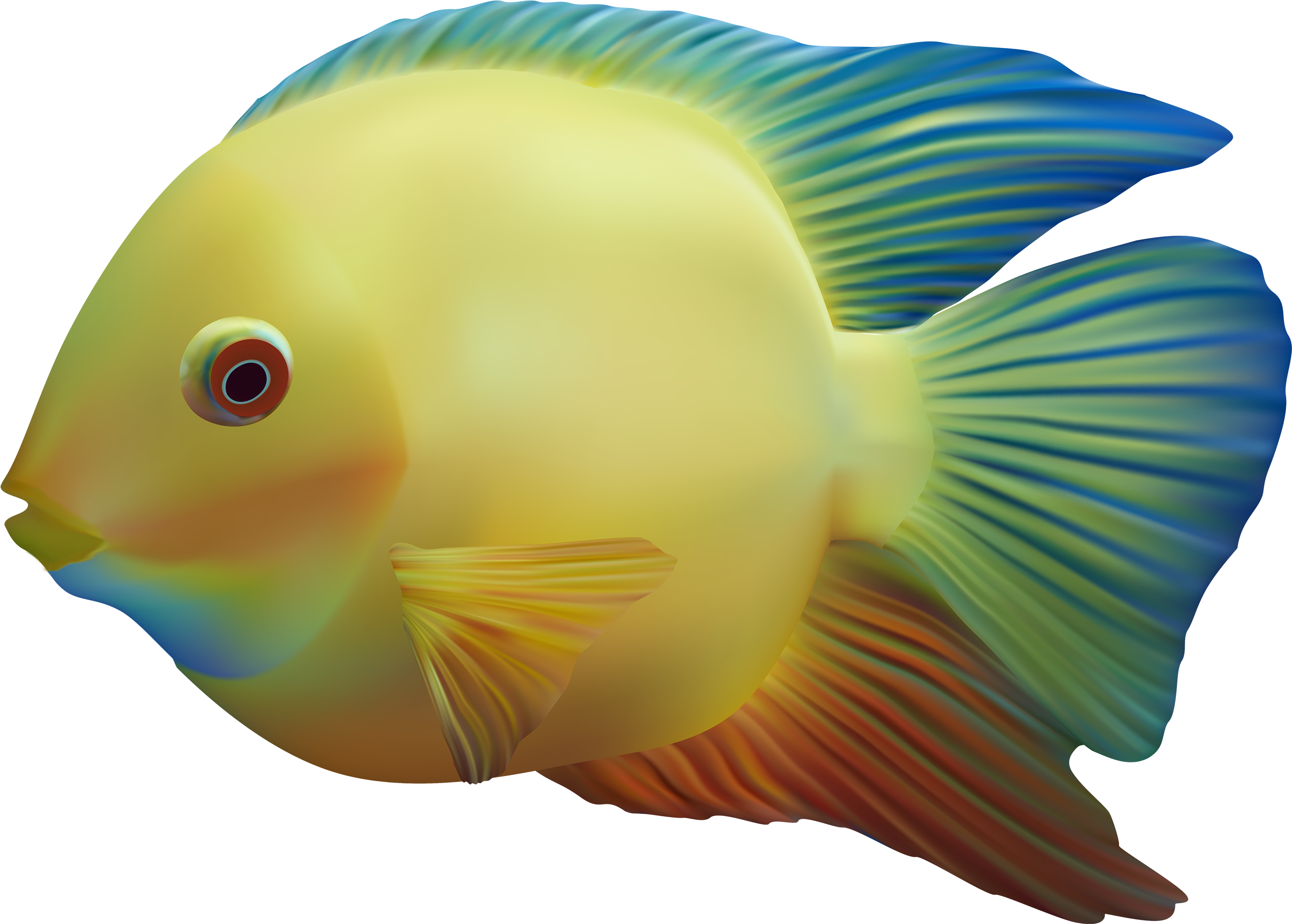 鮮豔黃色熱帶魚 壁紙