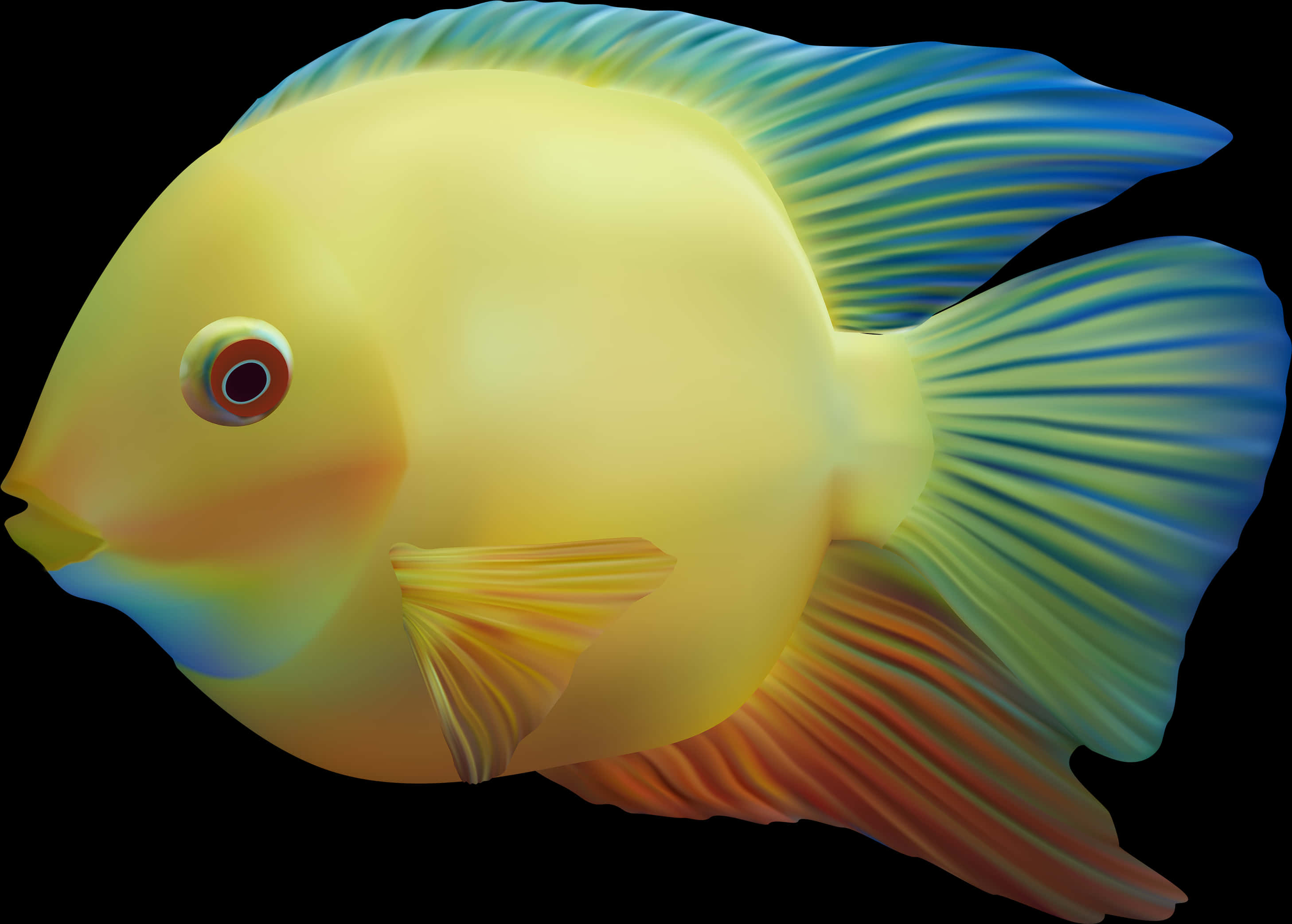 鮮豔黃色熱帶魚 壁紙