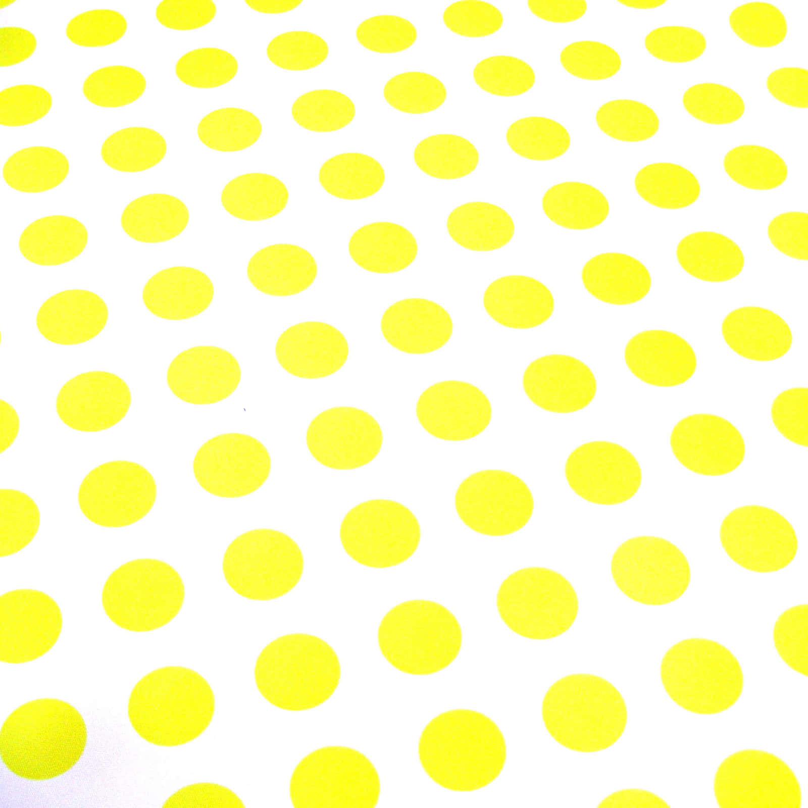 Yellow Polka Dot 桌布 壁紙 — 鮮黃色圓點均勻分佈在純白背景上，營造出大膽歡快的圖案。