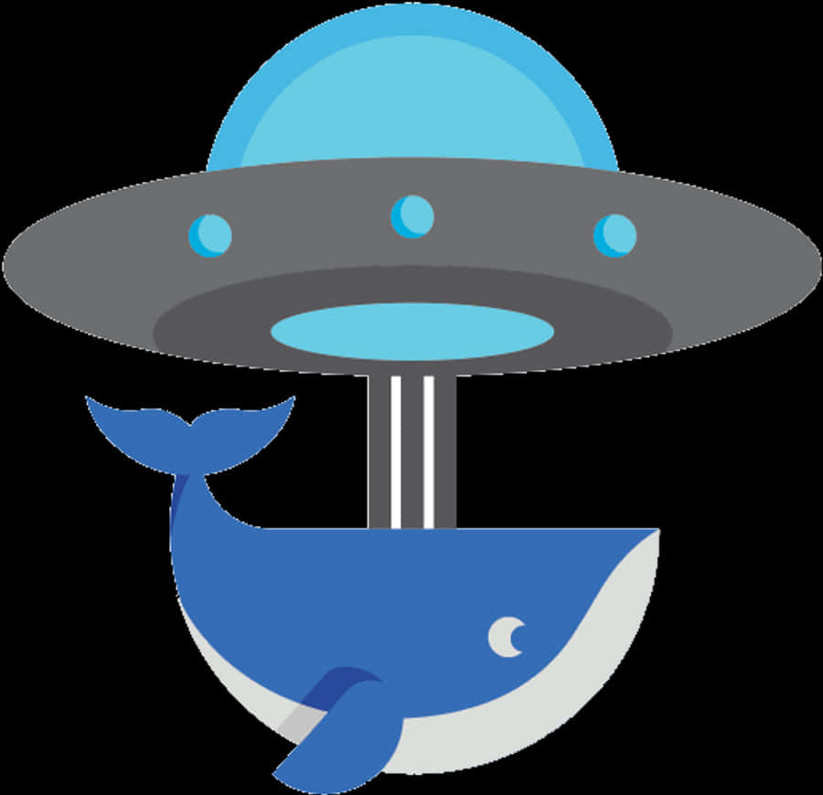 鯨魚UFO混合圖形 壁紙