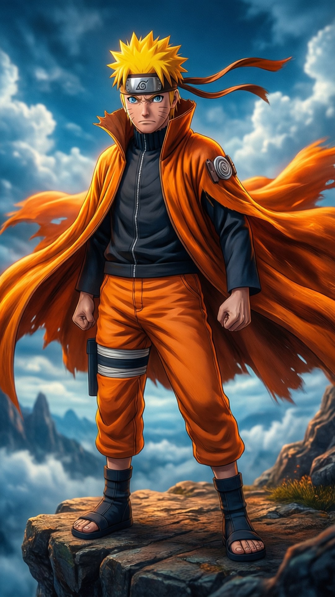 鳴人處於 Sage Mode，俯瞰壯麗天空