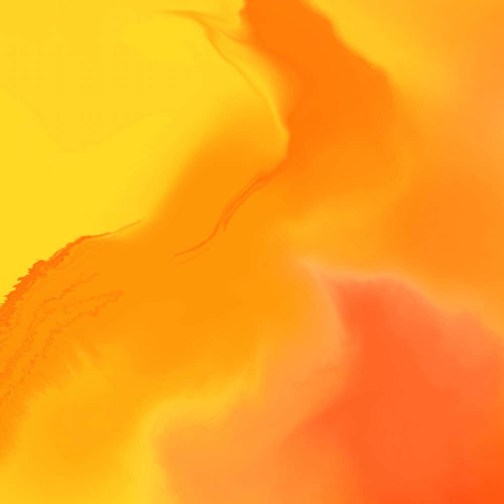 Yellow Painting 桌布 壁紙 — 黃色、橙色和紅色的鮮豔抽象漩渦在流體漸變中柔和地融合。