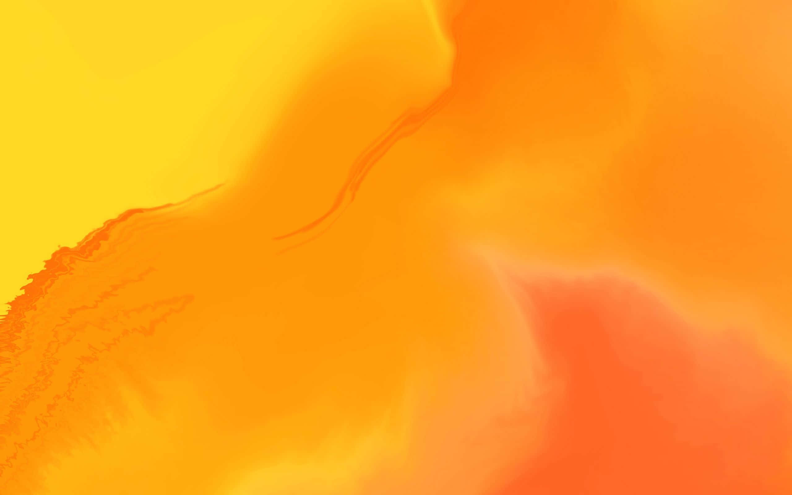Yellow Painting 桌布 壁紙 — 黃色、橙色和紅色的鮮豔抽象漸變，像熔化的液體般流動，帶有柔軟的紋理筆觸。