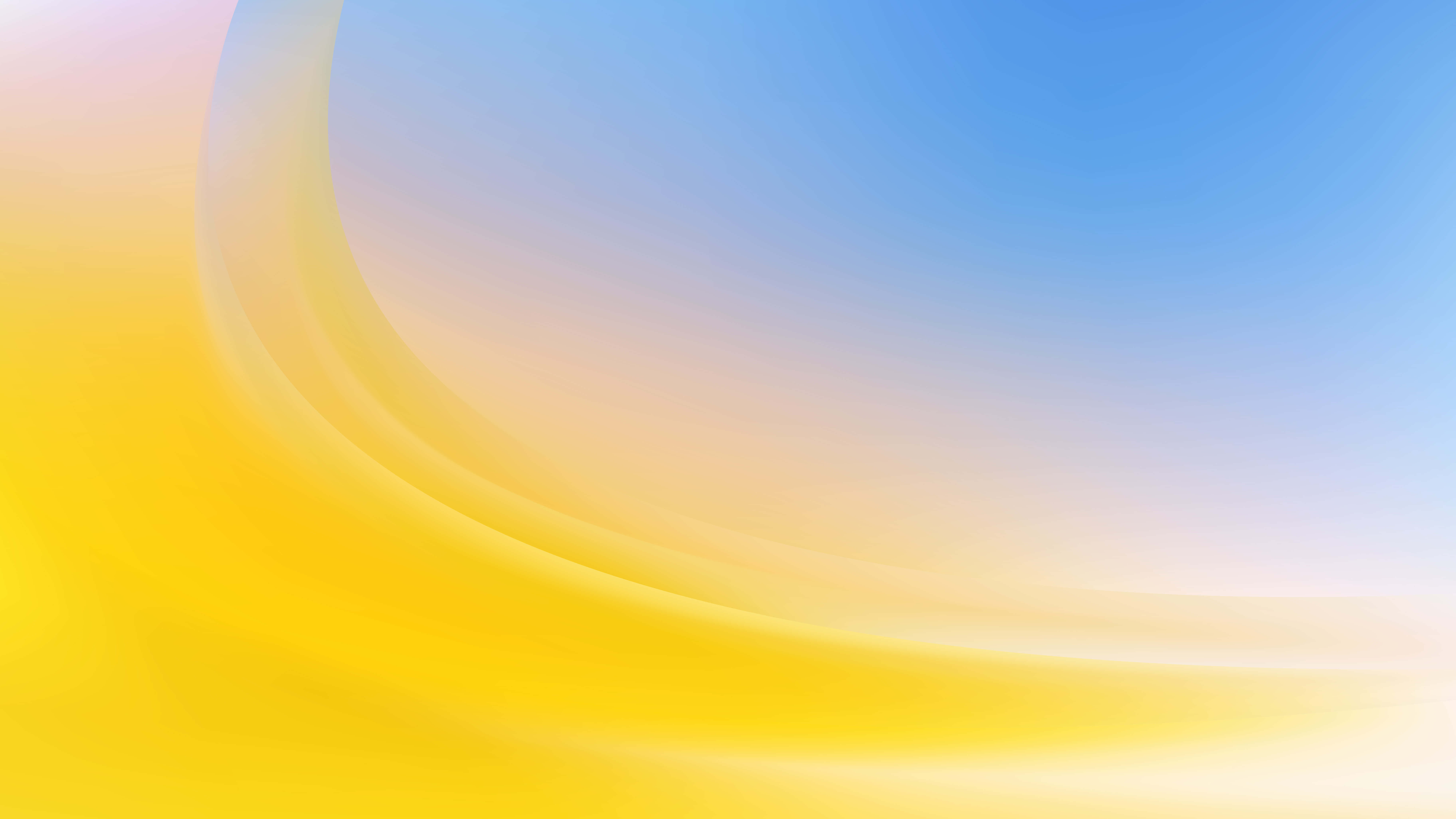 Yellow And Blue 桌布 壁紙 — 黃色和藍色的柔和流動漸層創造出帶有柔和曲線的寧靜抽象背景。