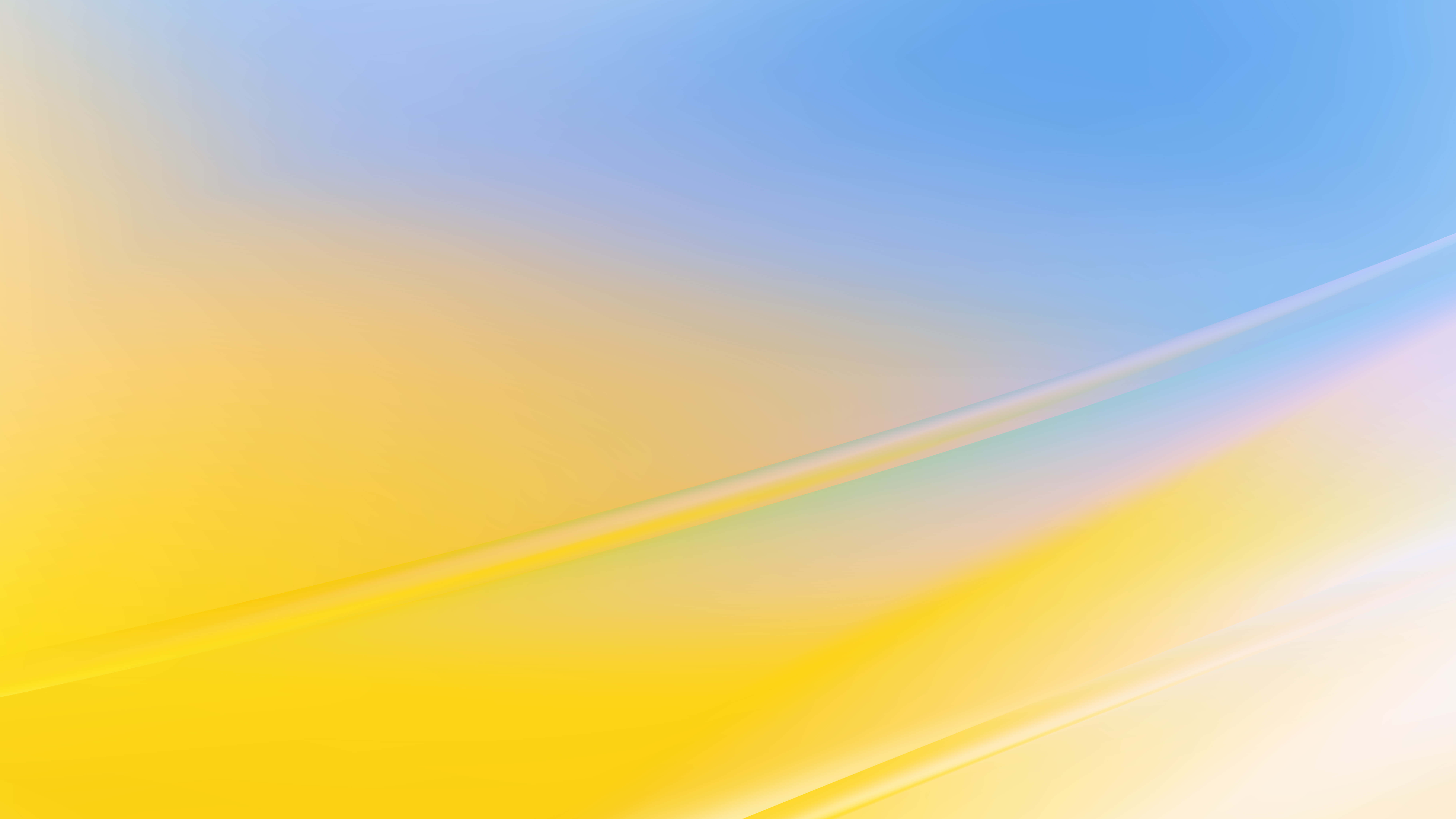 Yellow And Blue 桌布 壁紙 — 黃色和藍色的柔和漸變，柔和的曲線融合成寧靜的抽象背景。