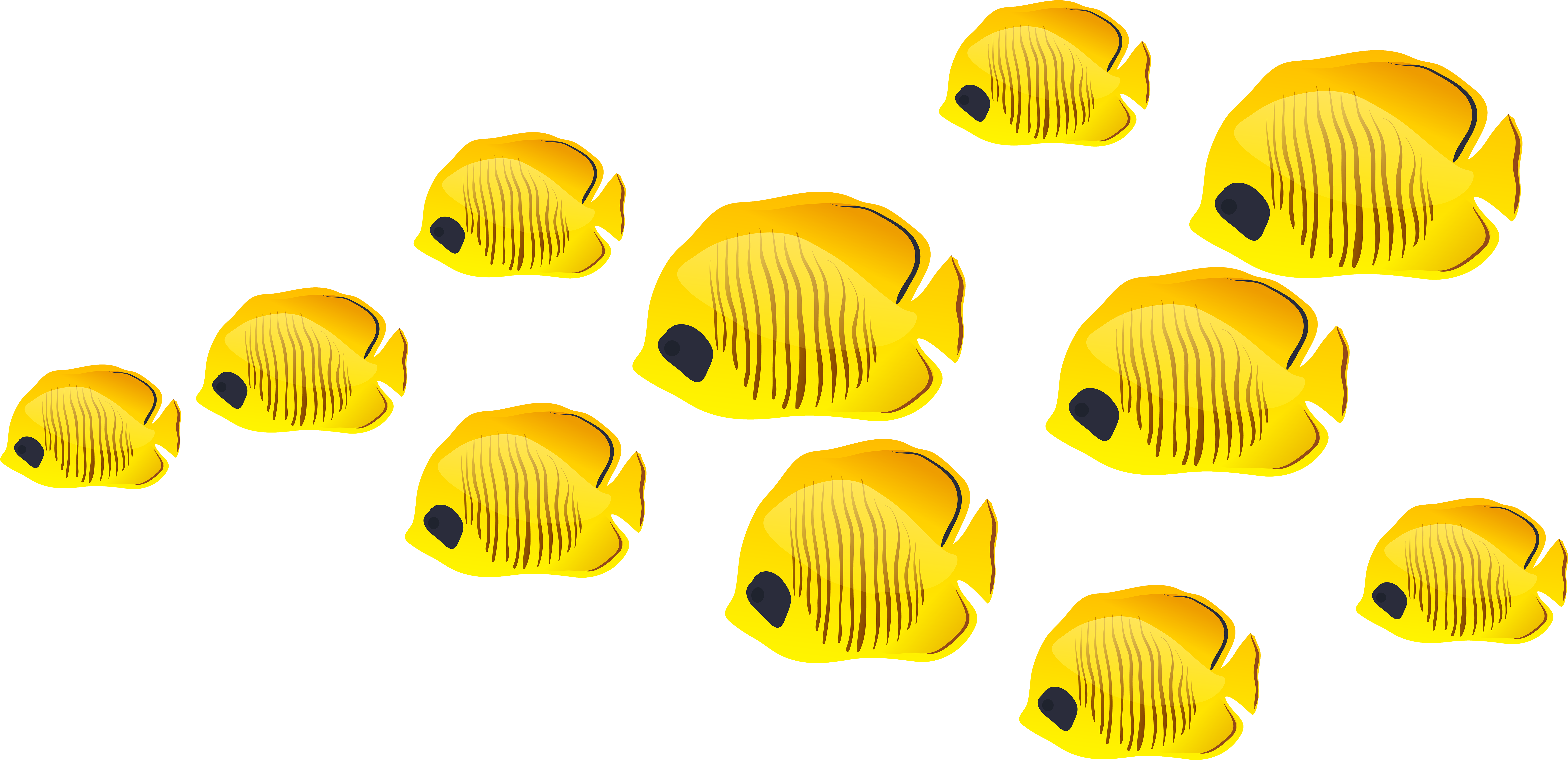 黃色熱帶魚插圖 壁紙