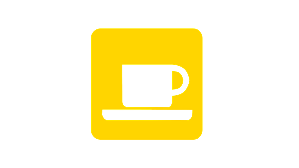 黃色背景咖啡杯圖標 壁紙