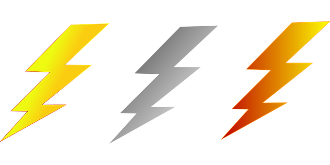 黃色與橘色閃電 壁紙