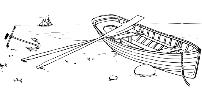 黑暗中的船 壁紙