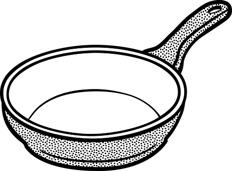 黑白平底鍋插畫 壁紙