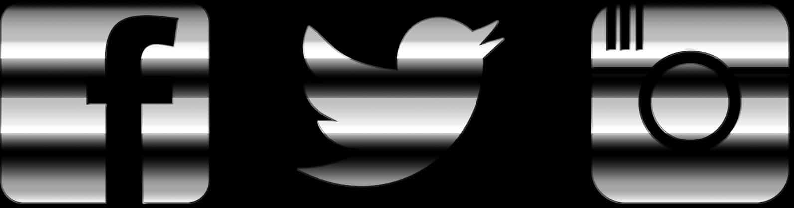 Twitter Logo Black 桌布 壁紙 — 黑白條紋壁紙，帶有Facebook、Twitter和Instagram標誌，極簡設計。