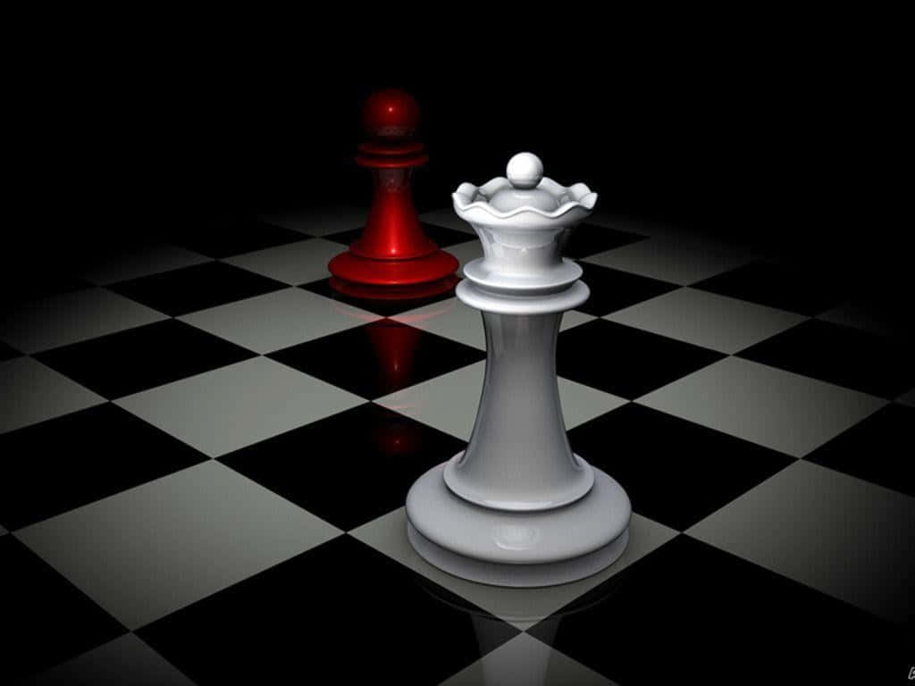 黑白棋盤上的西洋棋棋子 壁紙
