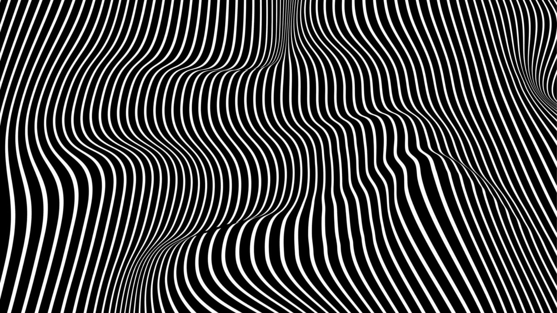 Optical Illusions 桌布 壁紙 — 黑白波浪條紋在整個畫面中營造出迷人的深度和動感錯覺。