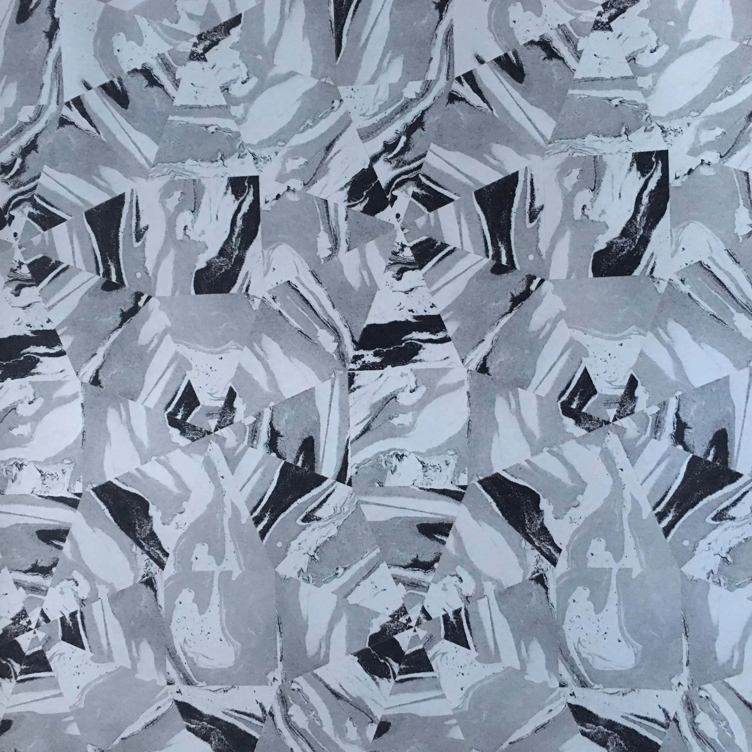 Granite 桌布 壁紙 — 黑白灰三色碎片狀大理石紋理的單色抽象圖案。