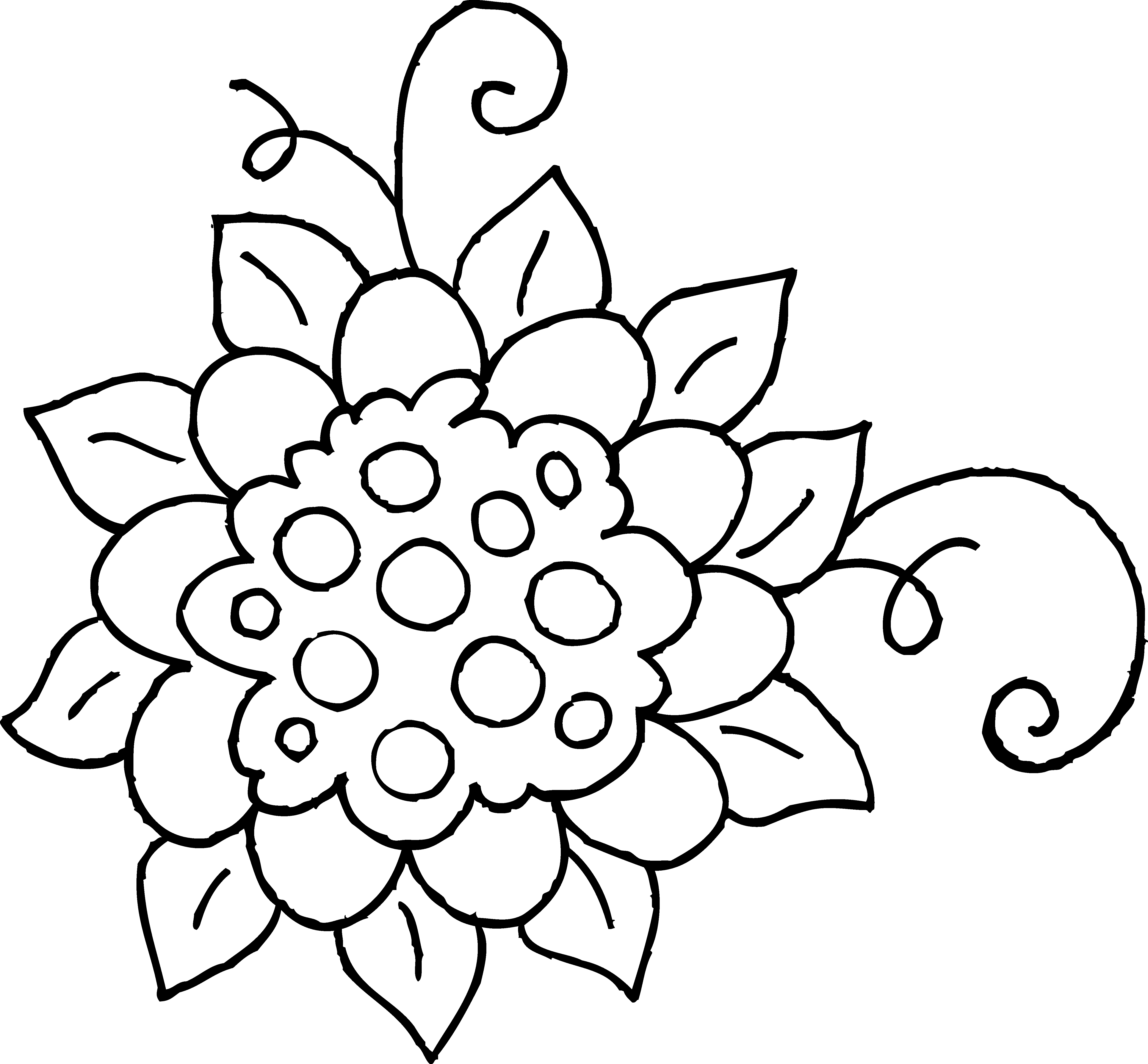黑白花卉圖案 壁紙