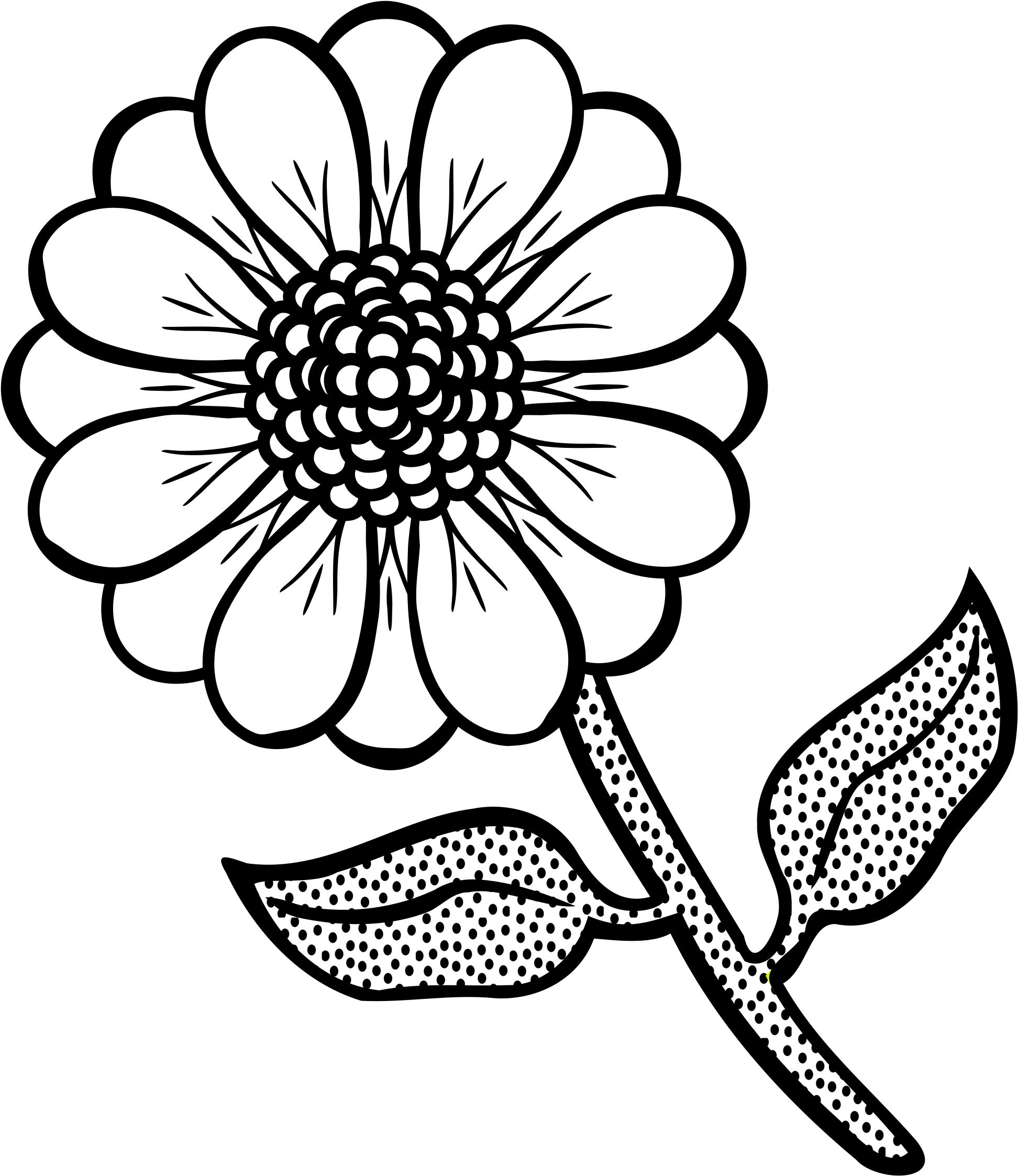 黑白花卉插畫 壁紙