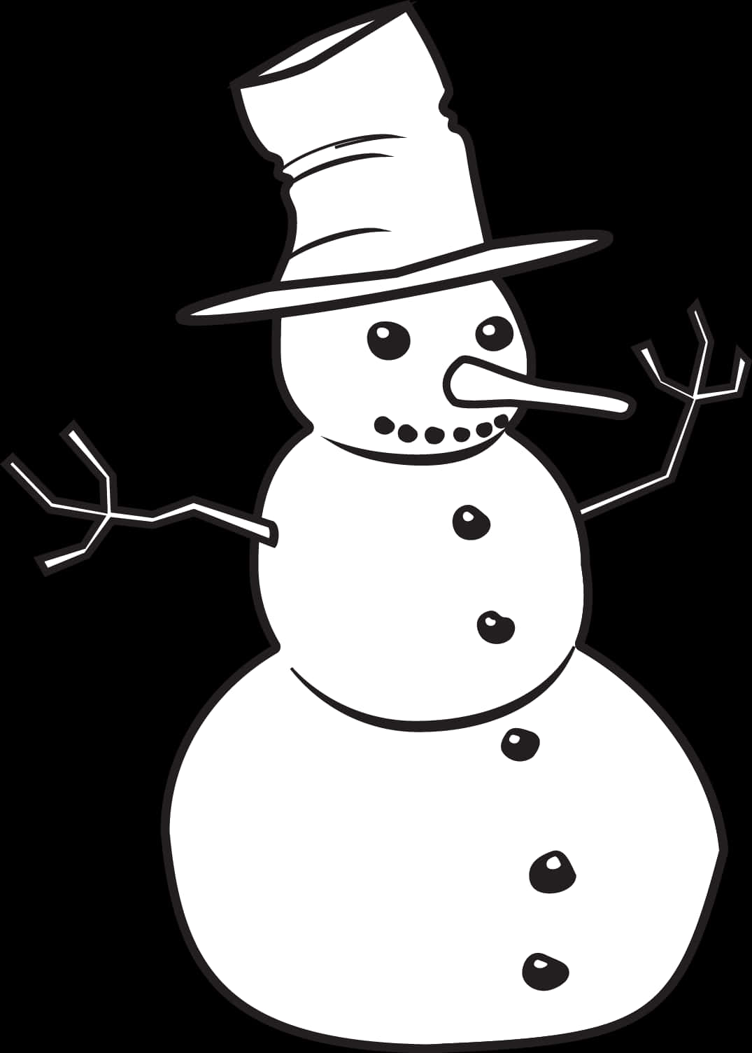 黑白雪人插畫 壁紙