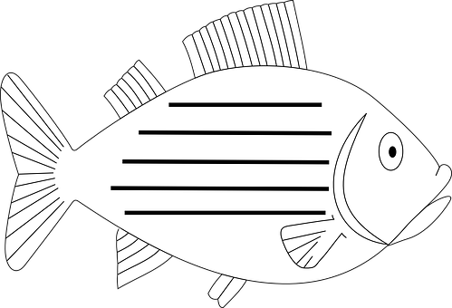 黑白魚類插圖 壁紙