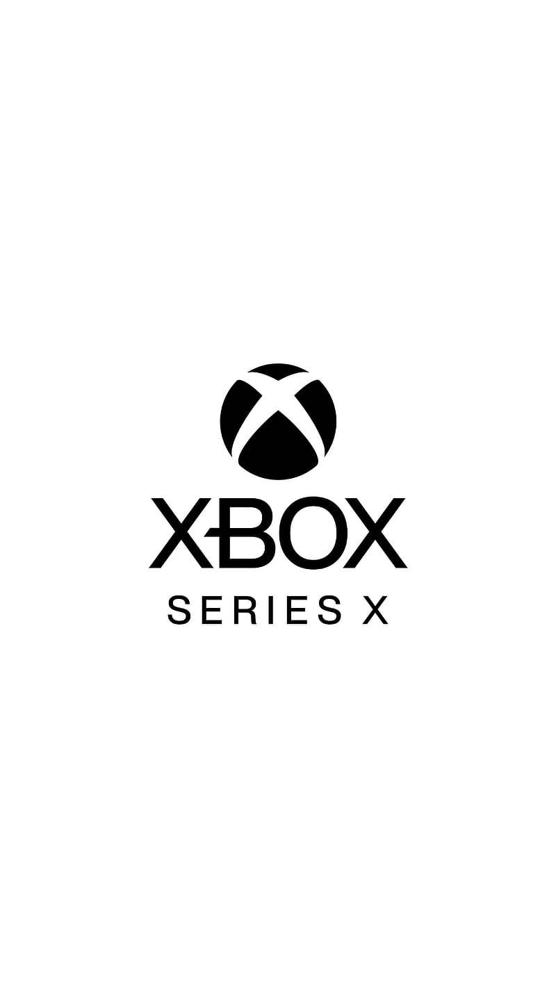 X 桌布 壁紙 — 黑色 Xbox Series X 標誌居中於純白色背景上，採用粗體無襯線字體。