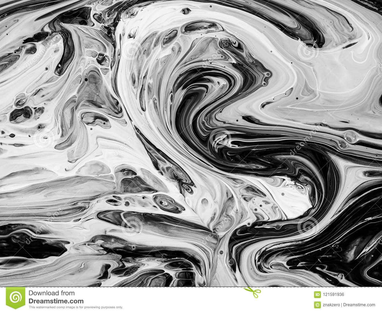 Black And White Abstract 桌布 壁紙 — 黑色、白色和灰色的動態漩渦創造出流暢的抽象構圖，帶有光澤亮點和有機運動。