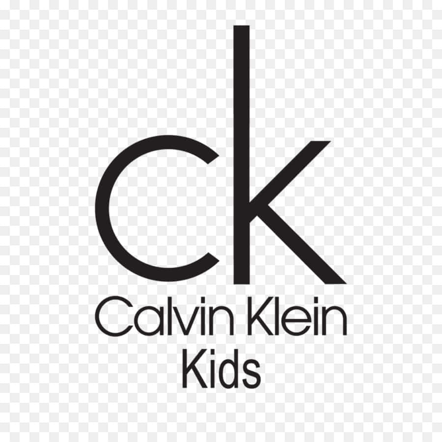 卡文克萊 桌布 壁紙 — 黑色Calvin Klein Kids標誌，帶有風格化的ck字母組合和文字，背景為透明格子圖案。