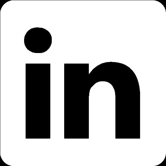 Linkedin Logo 桌布 壁紙 — 黑色LinkedIn標誌以小寫字母居中顯示在白色圓角方形背景上。