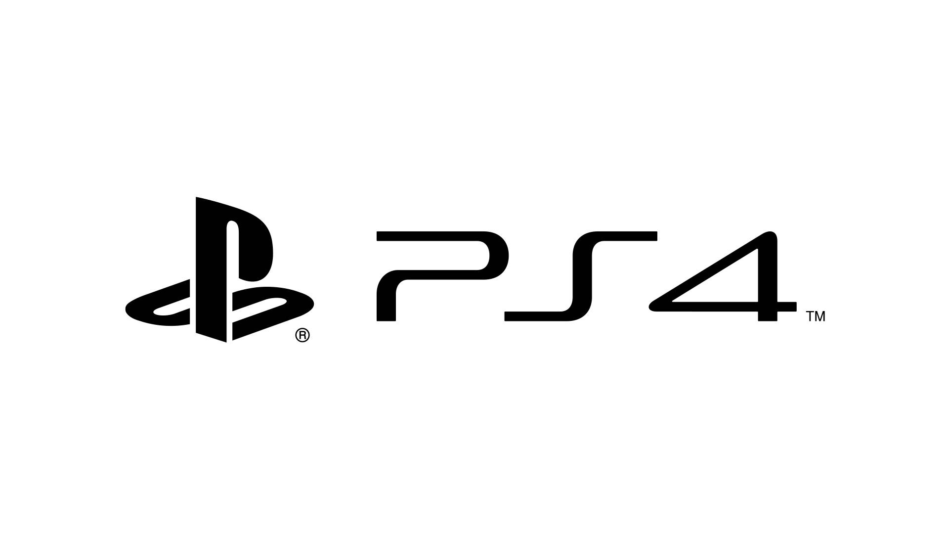 Best Ps4 桌布 壁紙 — 黑色PlayStation 4標誌居中於純白背景上，搭配簡潔極簡的字體設計。