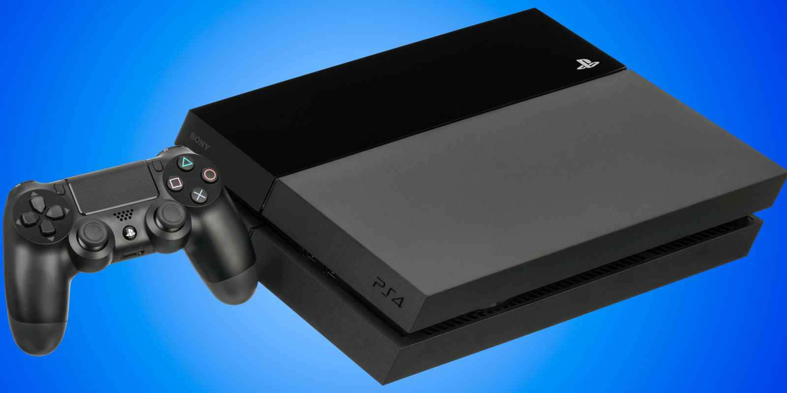 黑色PlayStation主機搭配兩支控制器 壁紙