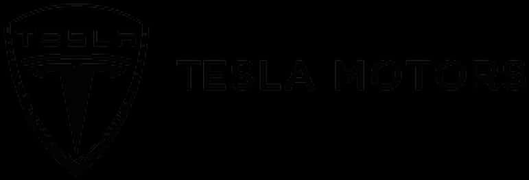 Logo Design 桌布 壁紙 — 黑色Tesla Motors標誌，帶有盾牌徽章和文字，背景為深色。