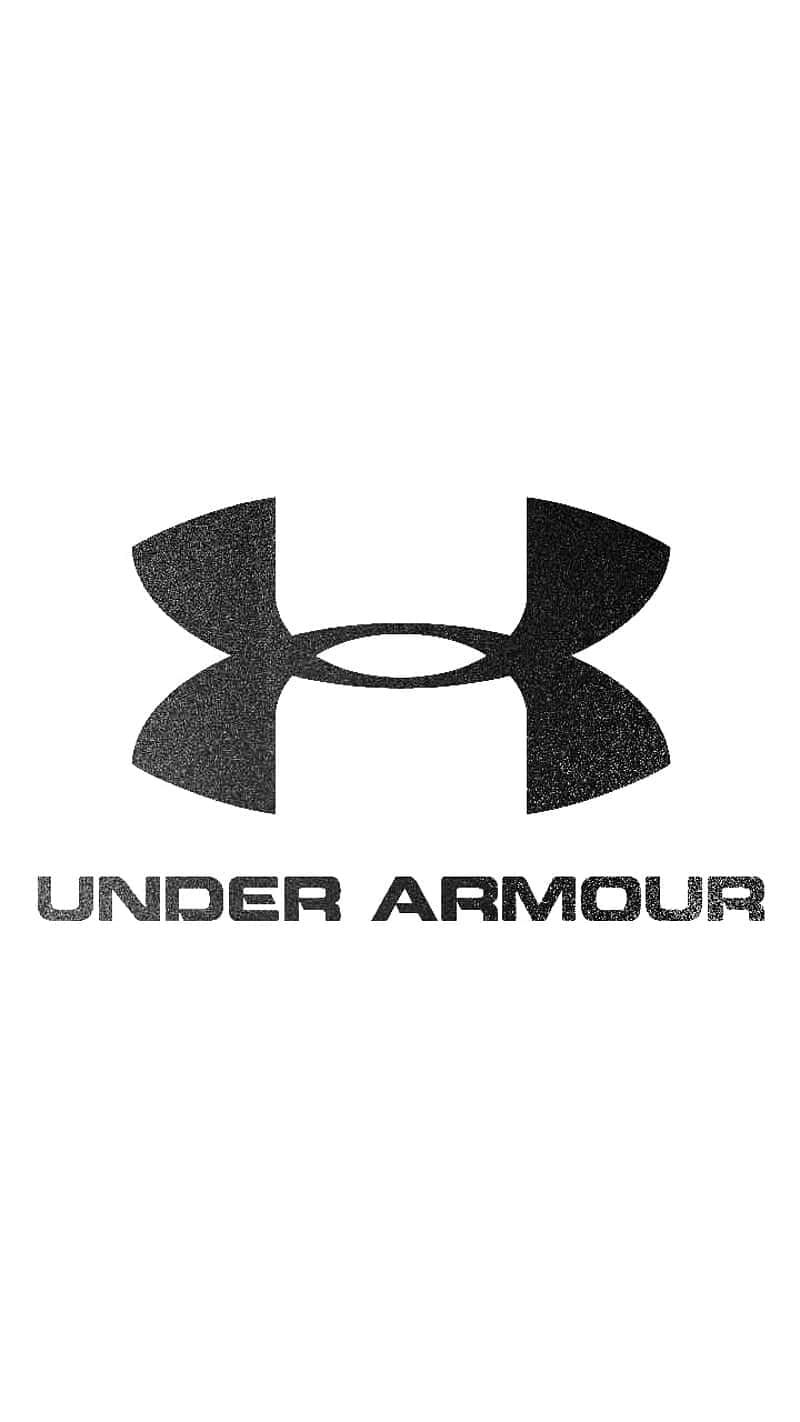 Under Armour 桌布 壁紙 — 黑色Under Armour標誌，帶有紋理飾面，居中於純白色背景上。
