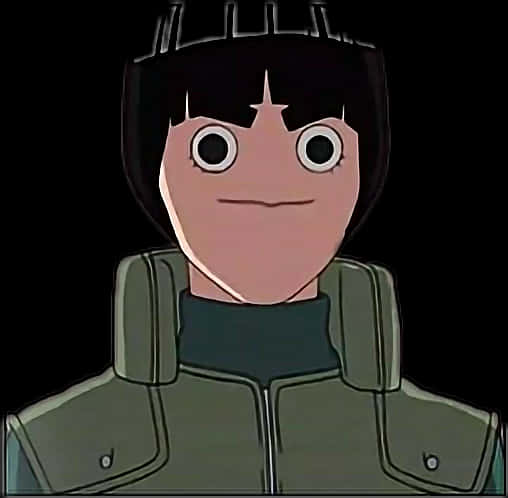 Anime Character 桌布 壁紙 — 黑色刺蝟頭大眼睛的動漫角色，在深色背景下穿著橄欖色外套。