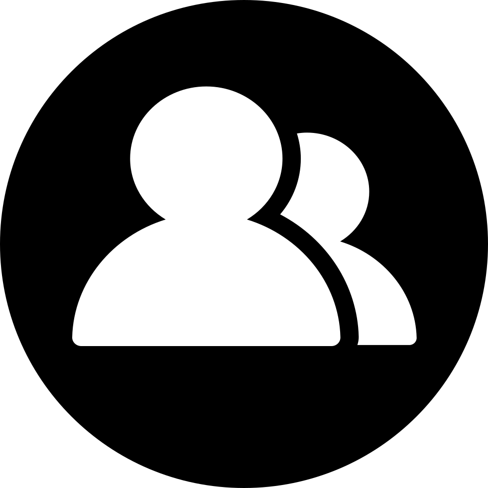 Circle Design 桌布 壁紙 — 黑色圓形圖示中兩個極簡風格的白色人物剪影。
