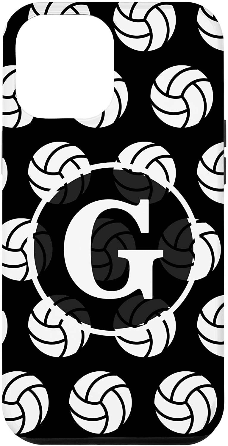 g 桌布 壁紙 — 黑色手機殼，帶有白色排球圖案和中央字母G的字母組合。