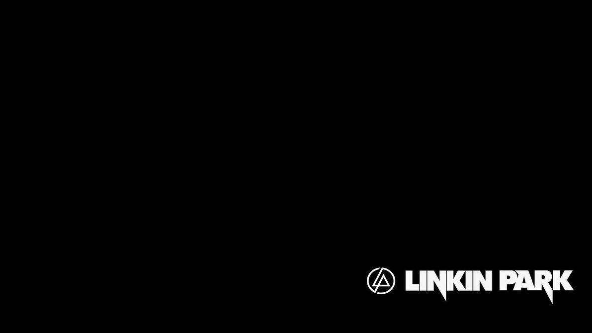 黑色 桌布 壁紙 — 黑色背景，右下角有白色 Linkin Park 標誌和風格化字體的樂隊名稱。
