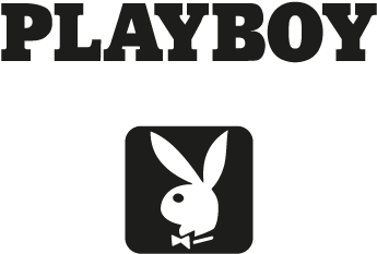 花花公子 桌布 壁紙 — 黑色背景，帶有標誌性的白色 Playboy 兔子標誌，戴著蝴蝶結，上方有「PLAYBOY」文字。