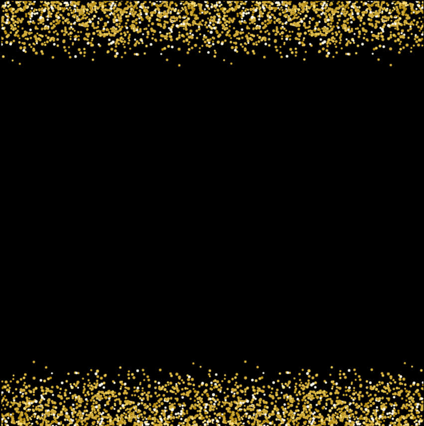 Gold Border 桌布 壁紙 — 黑色背景，頂部和底部邊緣鑲有閃閃發光的金色亮片。