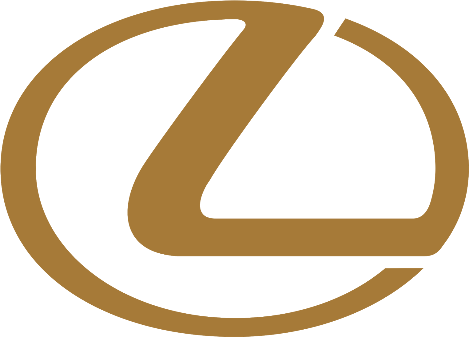 Circle Logo 桌布 壁紙 — 黑色背景上，一個不完整橢圓內含風格化「L」的簡約金色Lexus標誌。