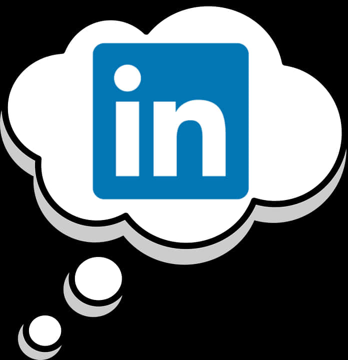 Company Logo 桌布 壁紙 — 黑色背景上，一個帶有藍色LinkedIn標誌的白色對話框。