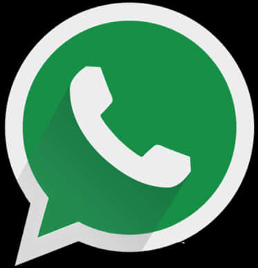 WhatsApp 桌布 壁紙 — 黑色背景上，對話框內有白色電話圖示的綠色WhatsApp標誌。