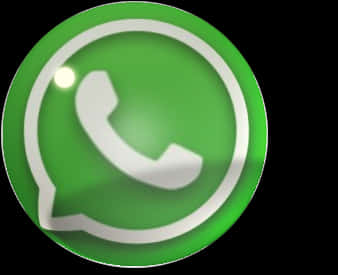 WhatsApp 桌布 壁紙 — 黑色背景上，對話氣泡內帶有白色電話圖標的光面綠色WhatsApp標誌。
