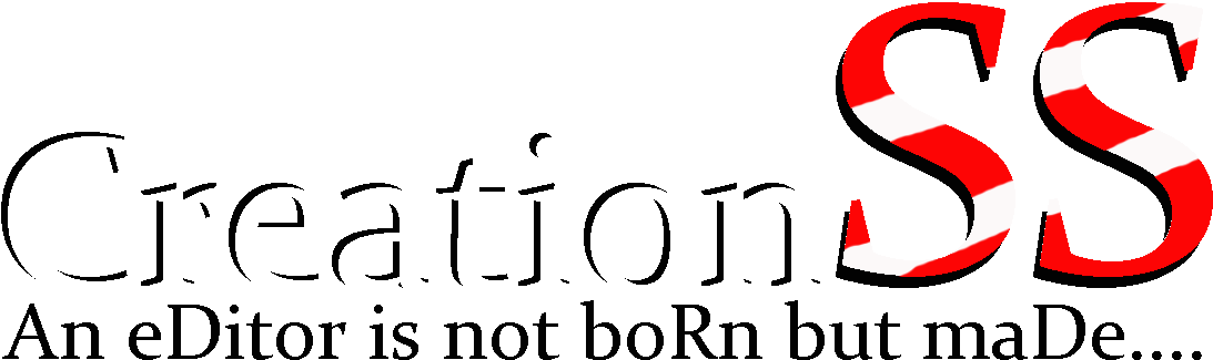 Company Logo 桌布 壁紙 — 黑色背景上，粗體白色文字「Creation」旁邊有紅白條紋的「SS」標誌。